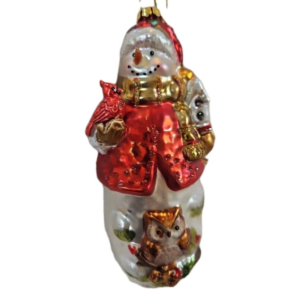 Hand Blown Glass Snow Woman Vintage Christmas Ornament